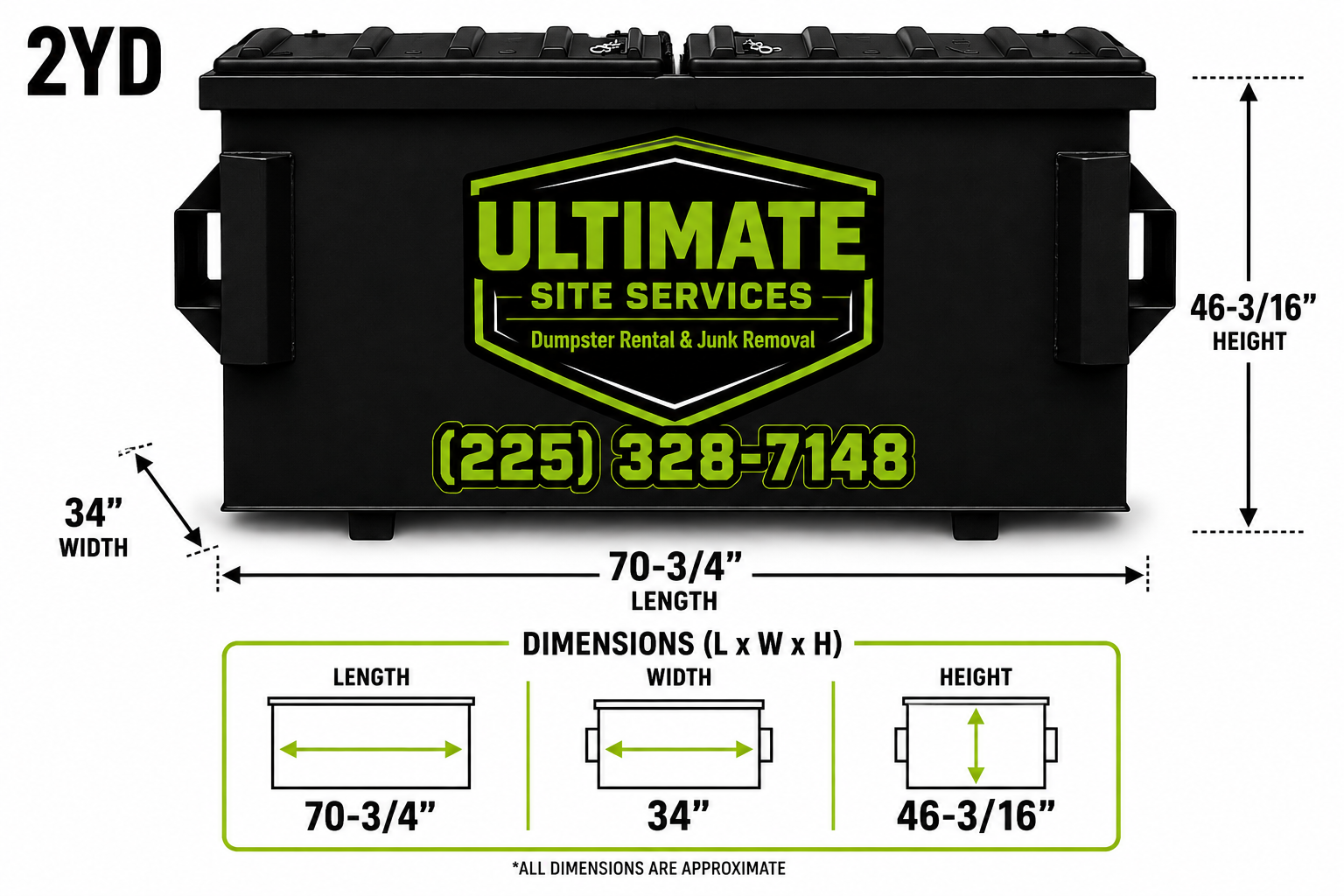 2 yard commercial dumpster