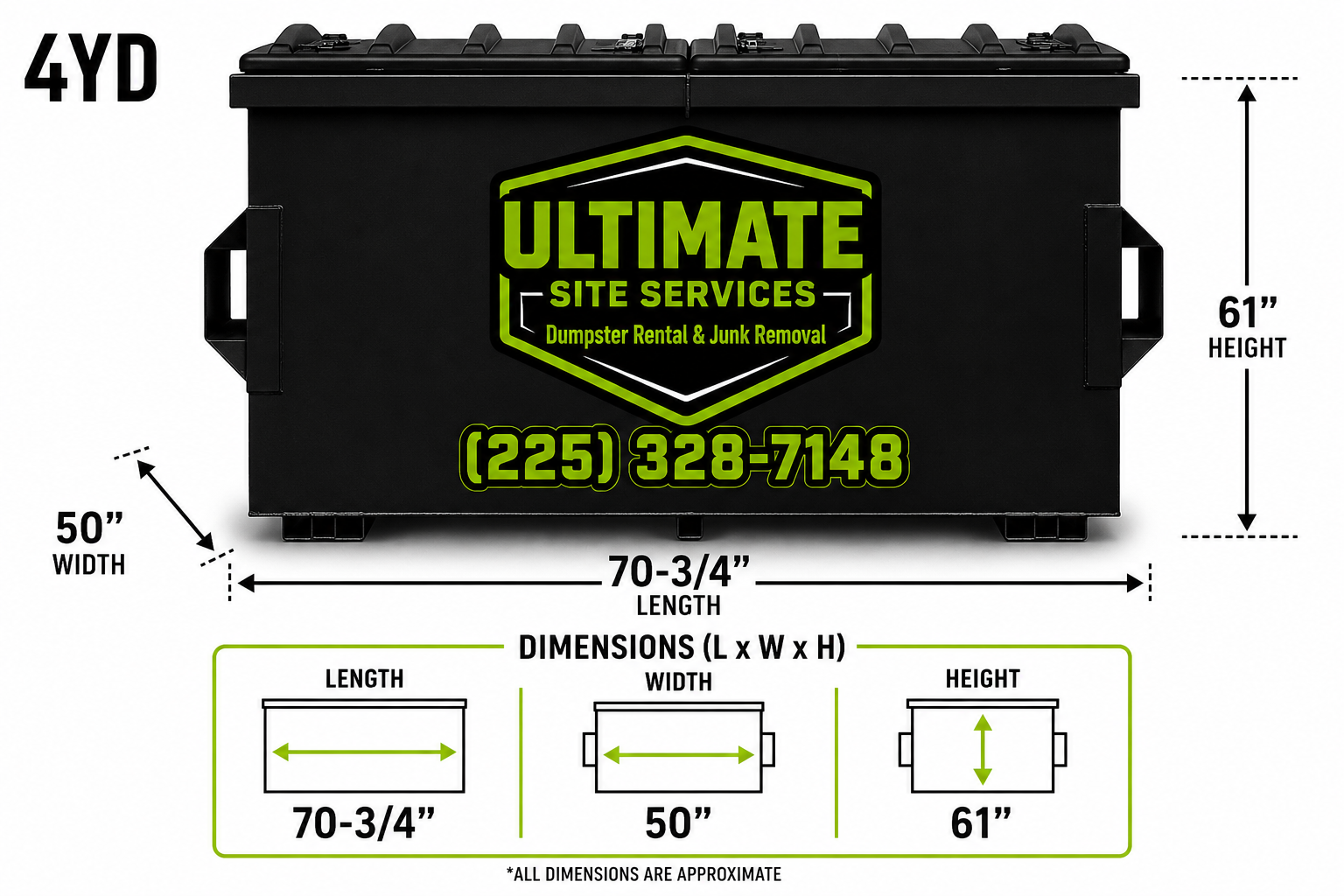 4 yard commercial dumpster